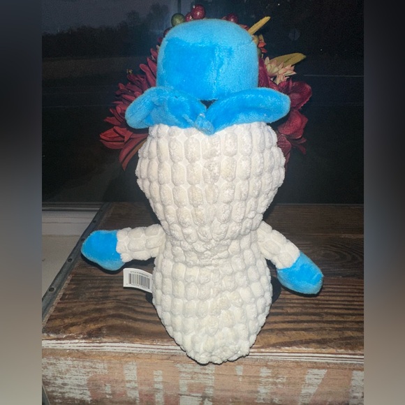 Snowman Dog Toy Plush with Blue Hat and Blue gloves ~NWT ~ squeaker - Picture 3 of 7